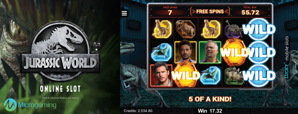 Microgaming Jurassic World Slot Free Spins Bonus Game