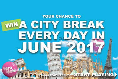 Win A City Break With £€$20 In June At VeraJohn Mobile Casino