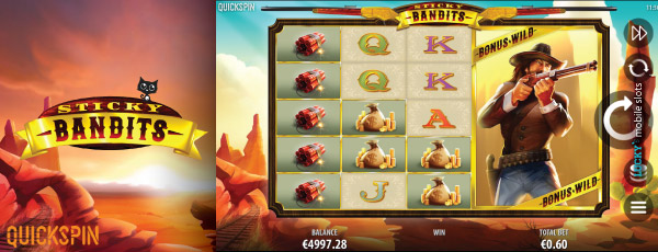 Quickspin Sticky Bandits Slot Game On iPad