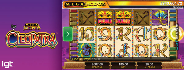 Cleopatra MegaJackpots Slot Wilds