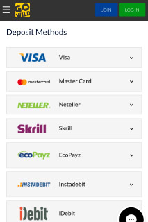 GoWild Mobile Casino Deposit Methods