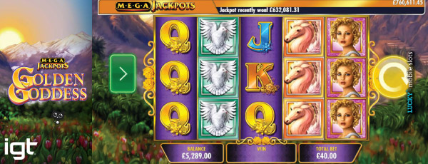 MegaJackpots Golden Goddess Stacked Symbols