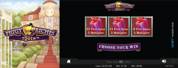 NetEnt Piggy Riches Slot Free Spins With Multipliers Pick