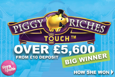 Piggy Riches Slot Pays Out Over £5,600 To Vera John Slots Player
