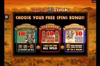 King Tusk Mobile Slot Free Spins Bonus Choice