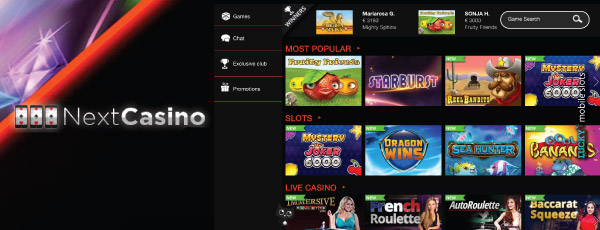 Nextcasino Mobile Casino Games