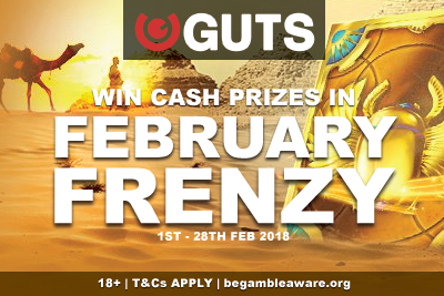 Win Cash Prizes In Guts Casino February Frenzy