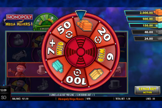 Monopoly Mega Movers Slot Bonus Wheel
