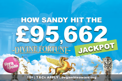 Vera John Casino Jackpot Win On NetEnt Divine Fortune