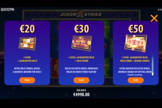 Quickspin Joker Strike Slot Betting Options