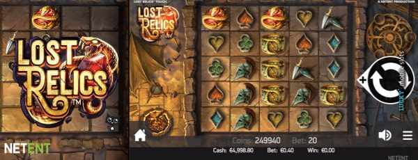 NetEnt Lost Relics Slot With Cascading Reels