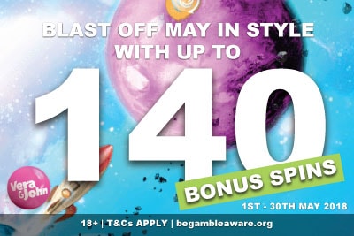 Get Up To 140 Vera&John Casino Bonus Spins In May