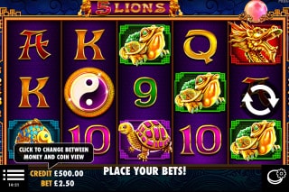 5 Lions Mobile Slot Machine