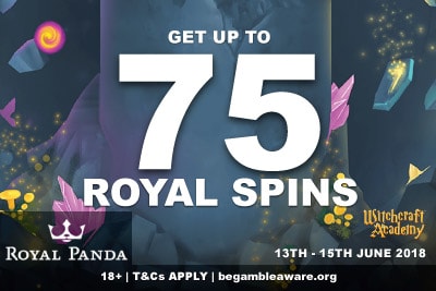 Get Up To 75 Royal Panda Witchcraft Academy Spins