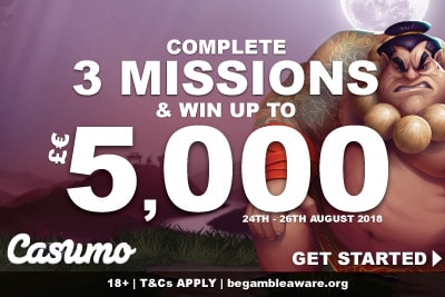 Complete 3 Missions & Win Up To €£5,000 Real Money At Casumo