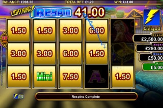 Lightning Horseman Mobile Slot Respin