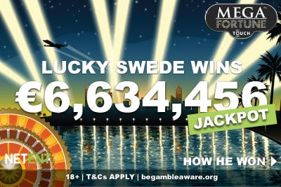 Swedish Casino Player Wins €6.3 Million Mega Fortune Jackpot