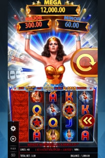 Wonder woman bullets & bracelets slot machine