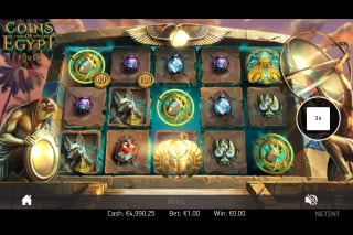 NetEnt Coins of Egypt Feature Win