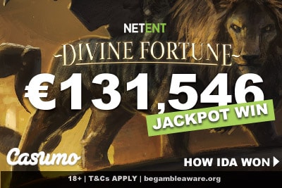 NetEnt Casumo Casino Jackpot Win on Divine Fortune