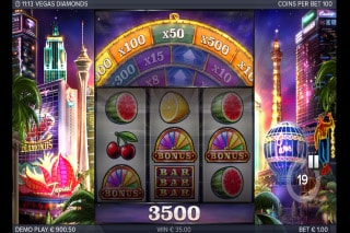 Vegas Diamonds Mobile Slot Bonus Wheel