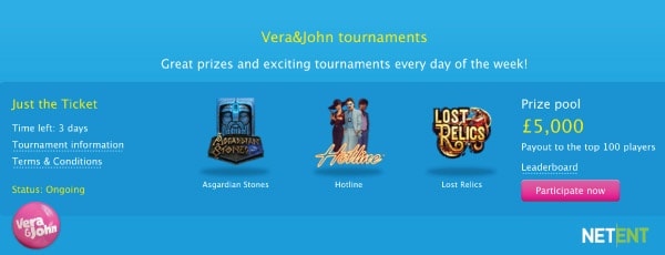Vera&John Casino Slot Tournament Line Up