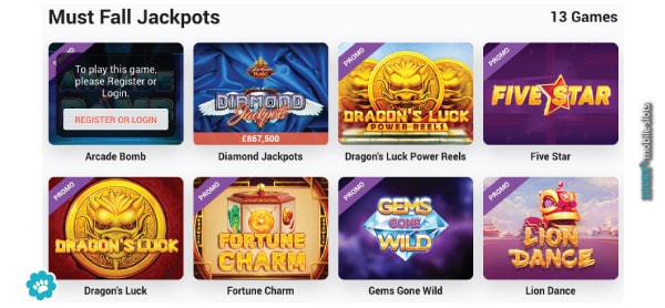 Example Must Fall Jackpot Slots