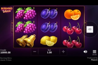 Burning Wins Classic 5 Lines Slot Reels
