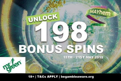 Unlock 198 Mr Green Bonus Spins This May