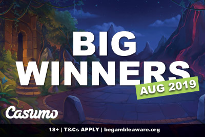 Casumo Slots Big Winners August 2019