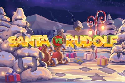 Santa Vs Rudolf Mobile Slot Logo