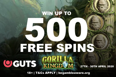Win Your GUTS Gorilla Kingdom Free Spins