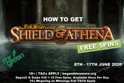 Get Mr Green Free Spins On Shield Of Athena Slot