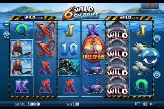 6 Wild Sharks Mobile Slot Game