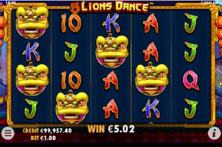 5 Lions Dance Slot Win