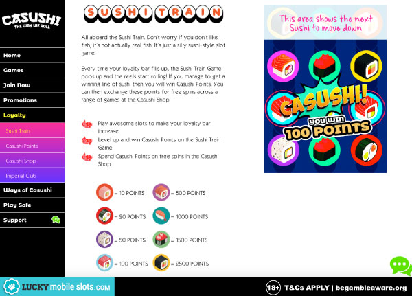 Casushi Sushi Train Points Example