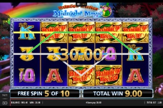 Rainbow Riches Midnight Magic Free Spins Win