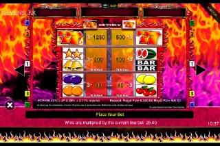 7s Deluxe Jackpot King Paytable