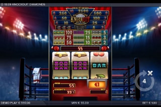 Knockout Diamonds Slot Machine Win