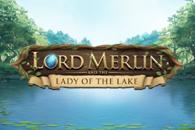 Lord Merlin and the Lady of the Lake Mobile Slot Logo