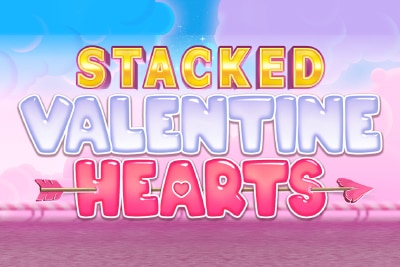 Stacked Valentine Hearts Mobile Slot Logo