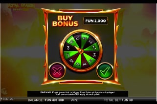 Royal Dragon Infinity Reels Buy Feature