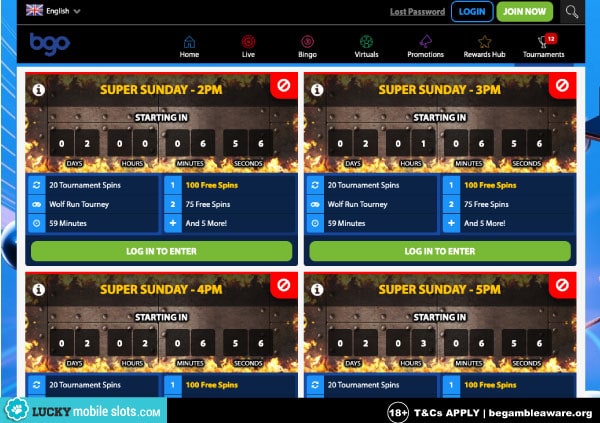 BGO Casino Super Sunday Tournaments