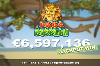 €6.5 Million Huge Mega Moolah Win