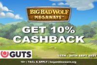 Get 10% Cashback at GUTS Casino