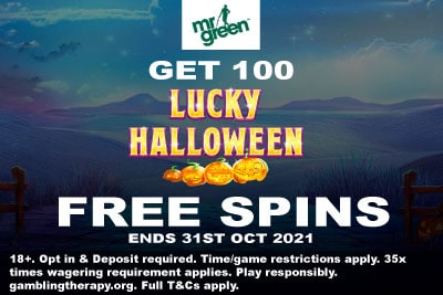 Get Your 100 Lucky Halloween Free Spins Bonus at Mr Green