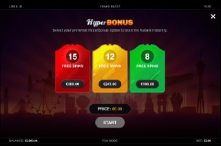Vegas Blast Bonus Screen