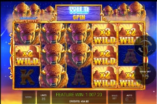 Diamond Link Mighty Buffalo Slot Win with Multipliers