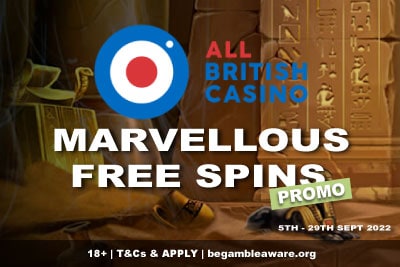 All British Casino Free Spins Promo - Sept 2022