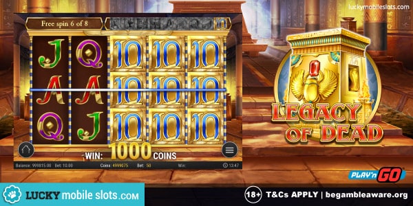 Play'n GO Legacy of Dead Free Spins Bonus